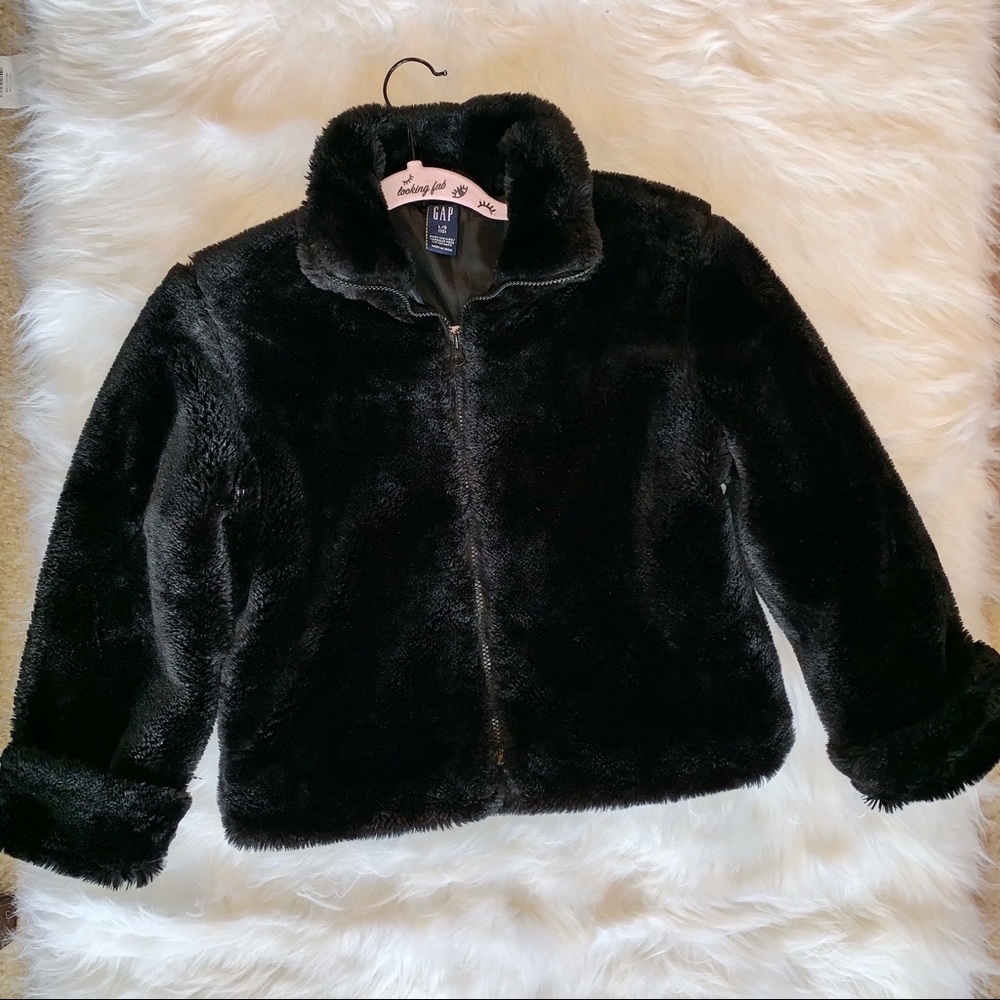 Black Faux Fur Coat